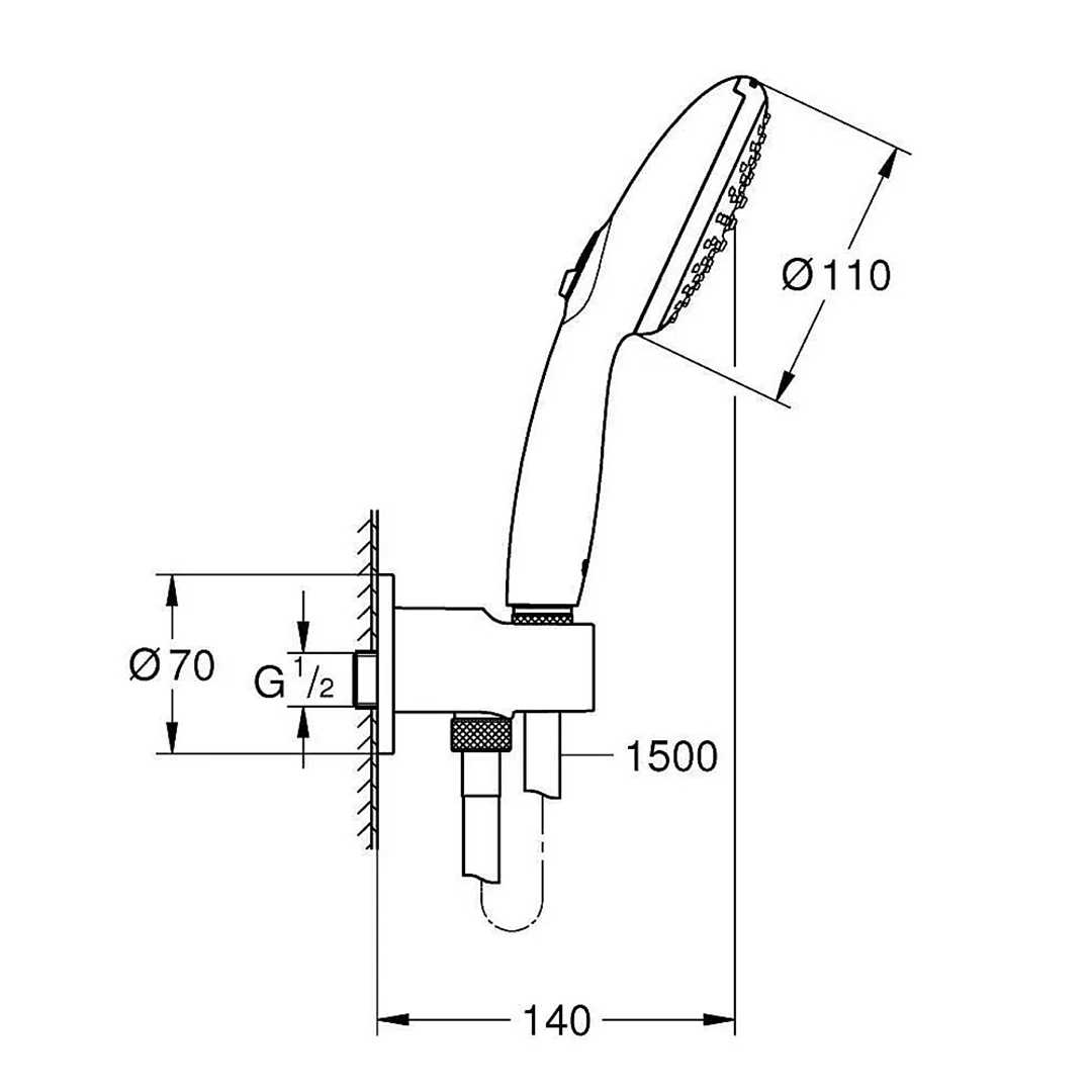 Shower set for installation 3in1 GROHE Eurosmart, Tempesta 250, Tempesta 110 – Grohe 11.1.135.0005 – снимка 7
